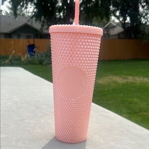 Starbucks Peach Pearl Pink Bling Studded Venti Tumbler 24 ounces